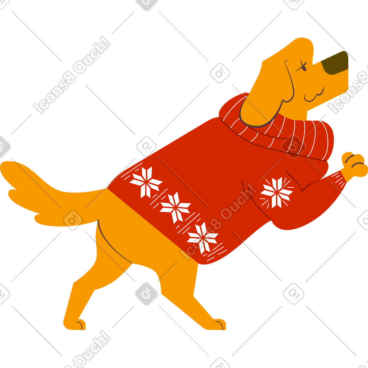 Illustration Labrador en pull dans le style Woof à télécharger aux formats PNG, SVG