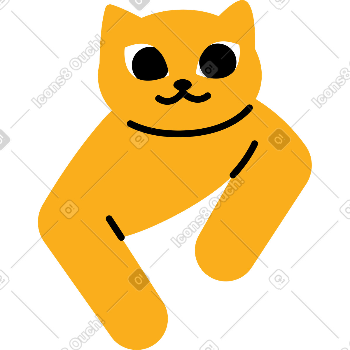 Muso di gatto illustrazione in stile Juicy scarica in PNG, SVG