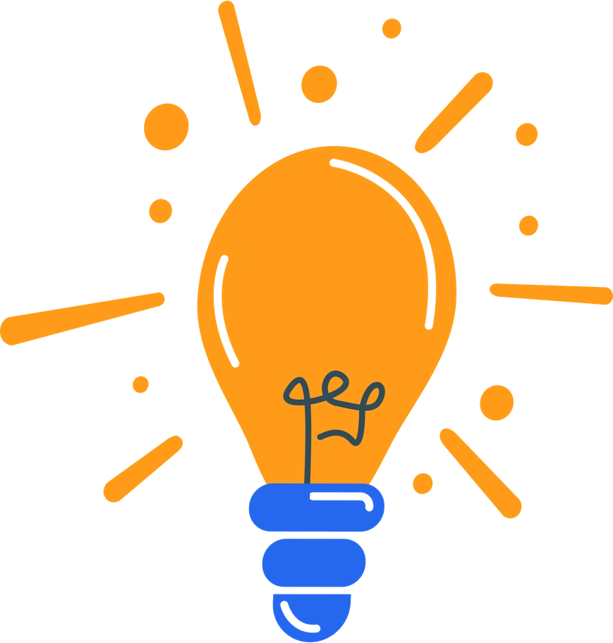 A glowing light bulb with creative doodles - Kingdom style illustration