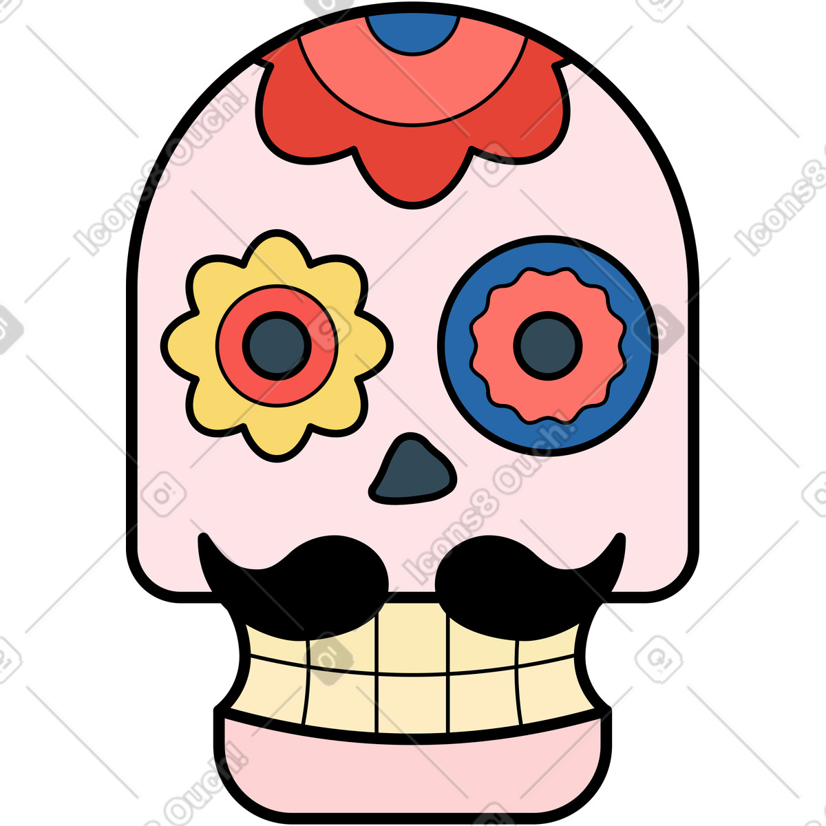Cranio illustrazione in stile Surr scarica in PNG, SVG