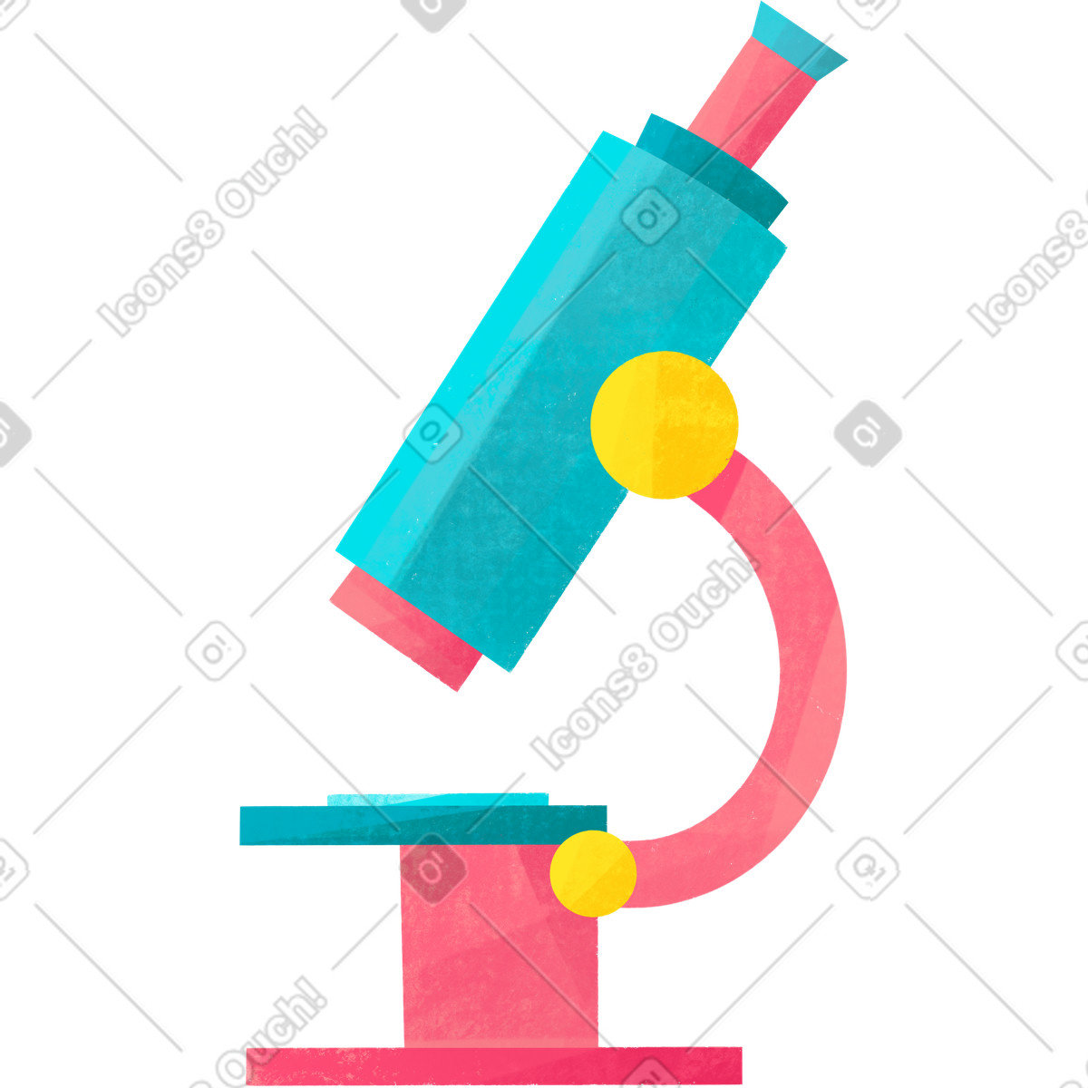 Ilustración Blue laboratory microscope en estilo Bonbon a descargar en PNG y SVG