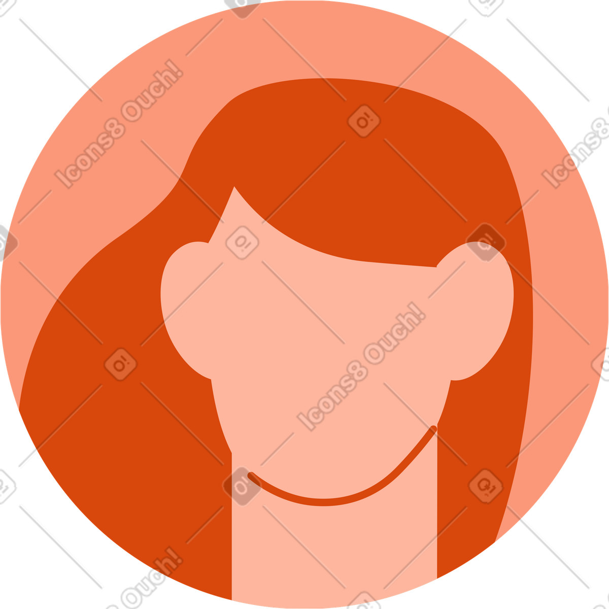 Photo avatar of user profile illustration in Orange style download in PNG, SVG