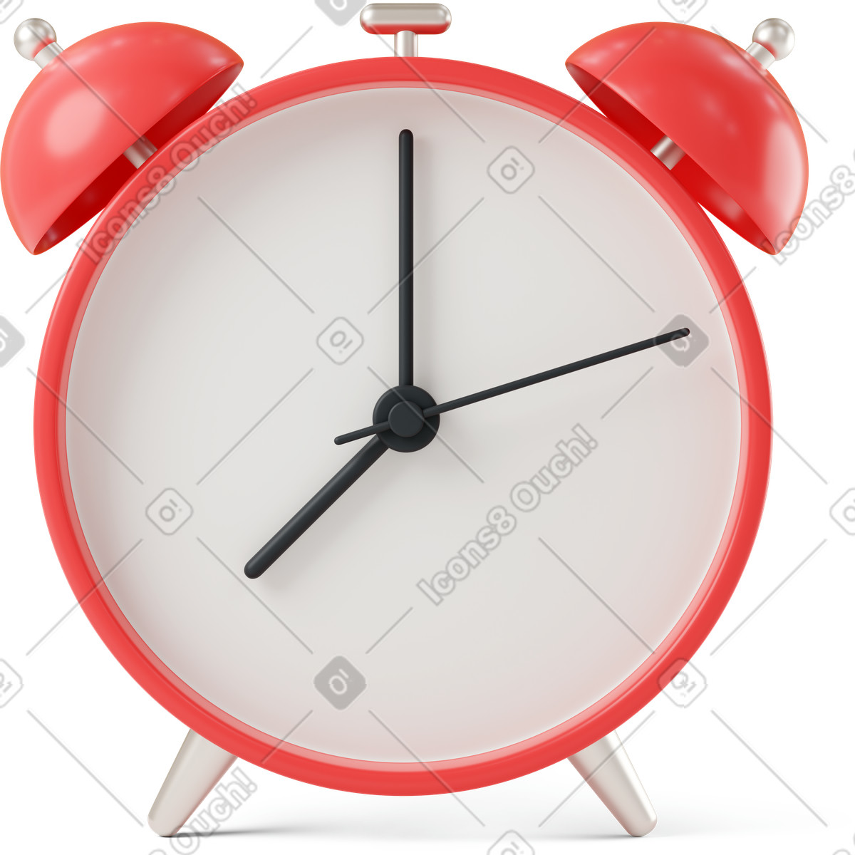 Alarm clock-Illustration im 3D Business-Stil als Download in PNG, SVG