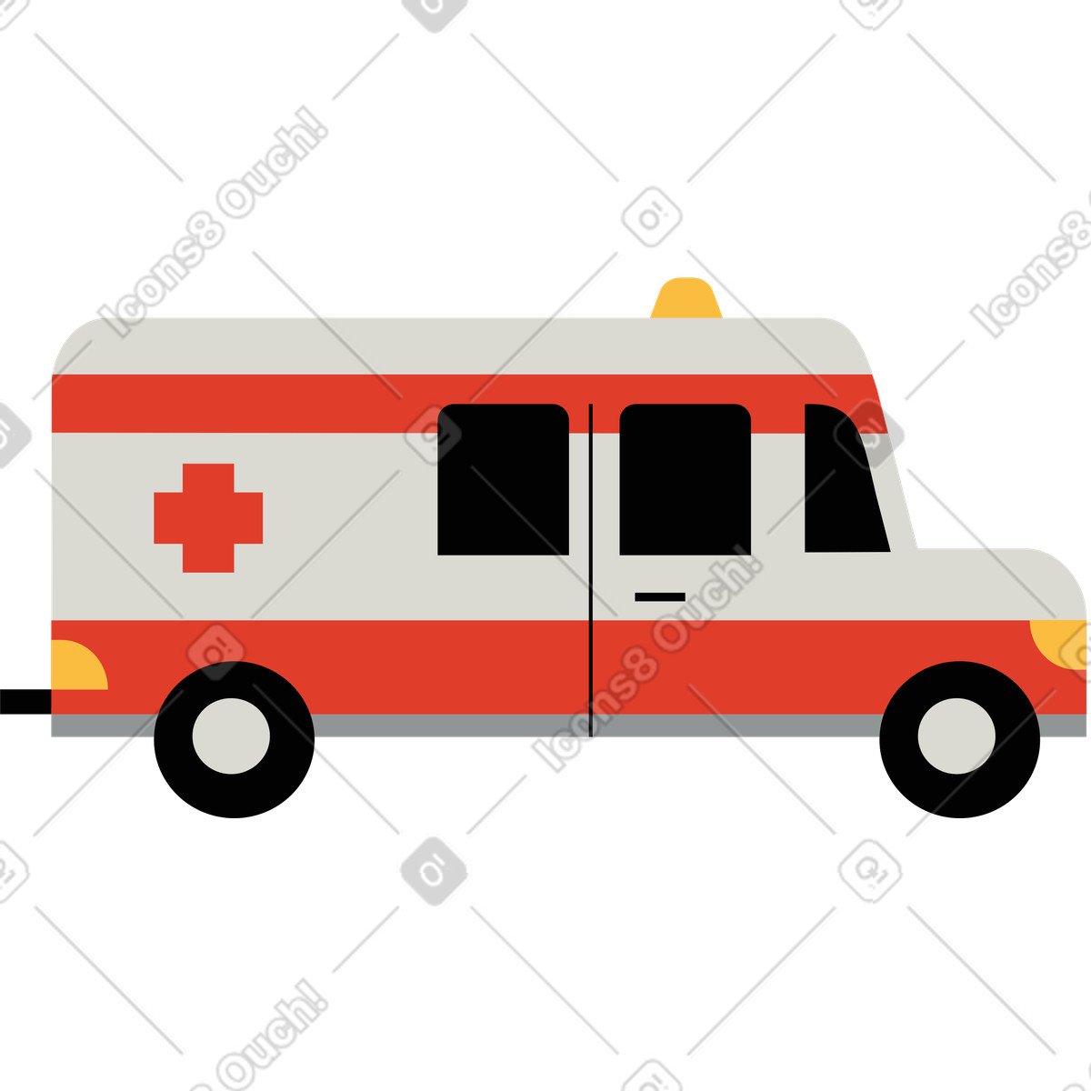 Ilustração de Ambulância em no estilo Burgundy para baixar em PNG, SVG