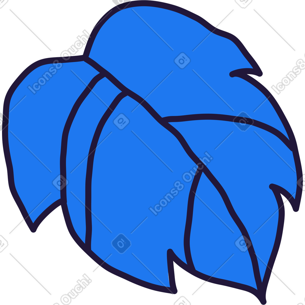 Grape leaf illustration in Conifer style download in PNG, SVG