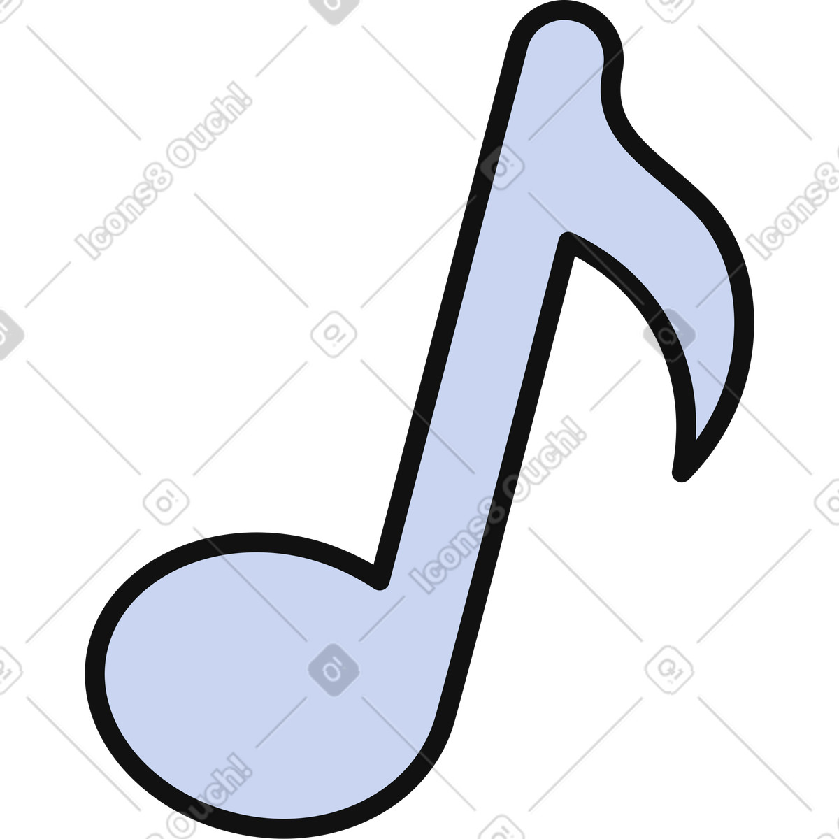 Ilustración Nota musical en estilo Bloom a descargar en PNG y SVG
