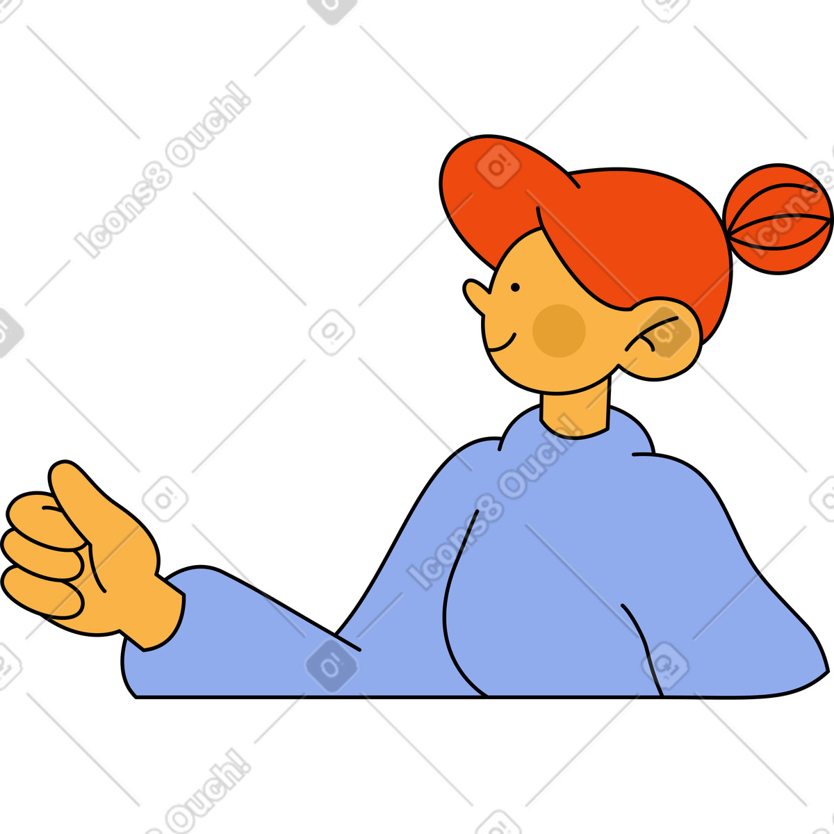 Teacher pointing at something cut torso illustration in Bloom style download in PNG, SVG