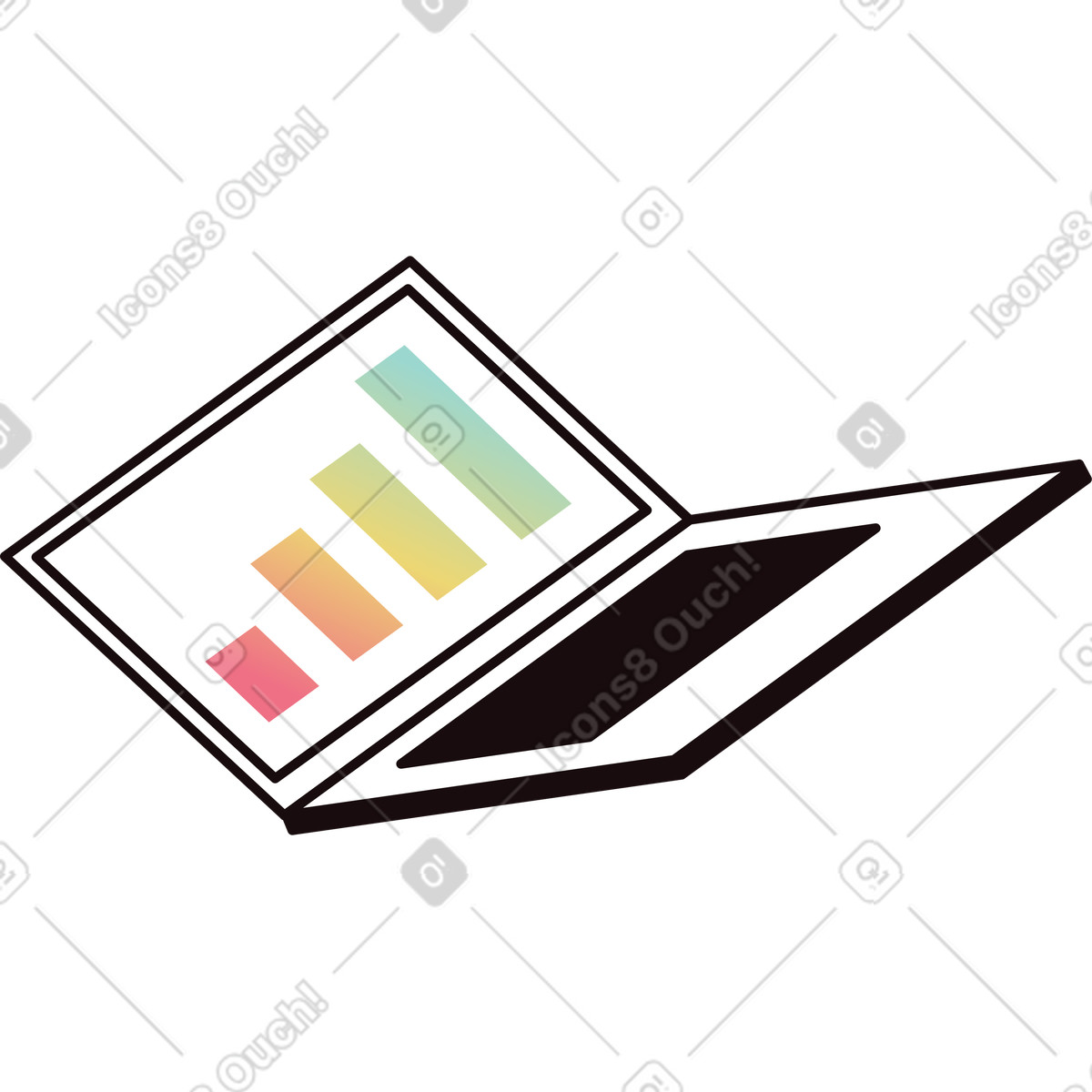 Ilustração de Computador portátil em no estilo Delight para baixar em PNG, SVG