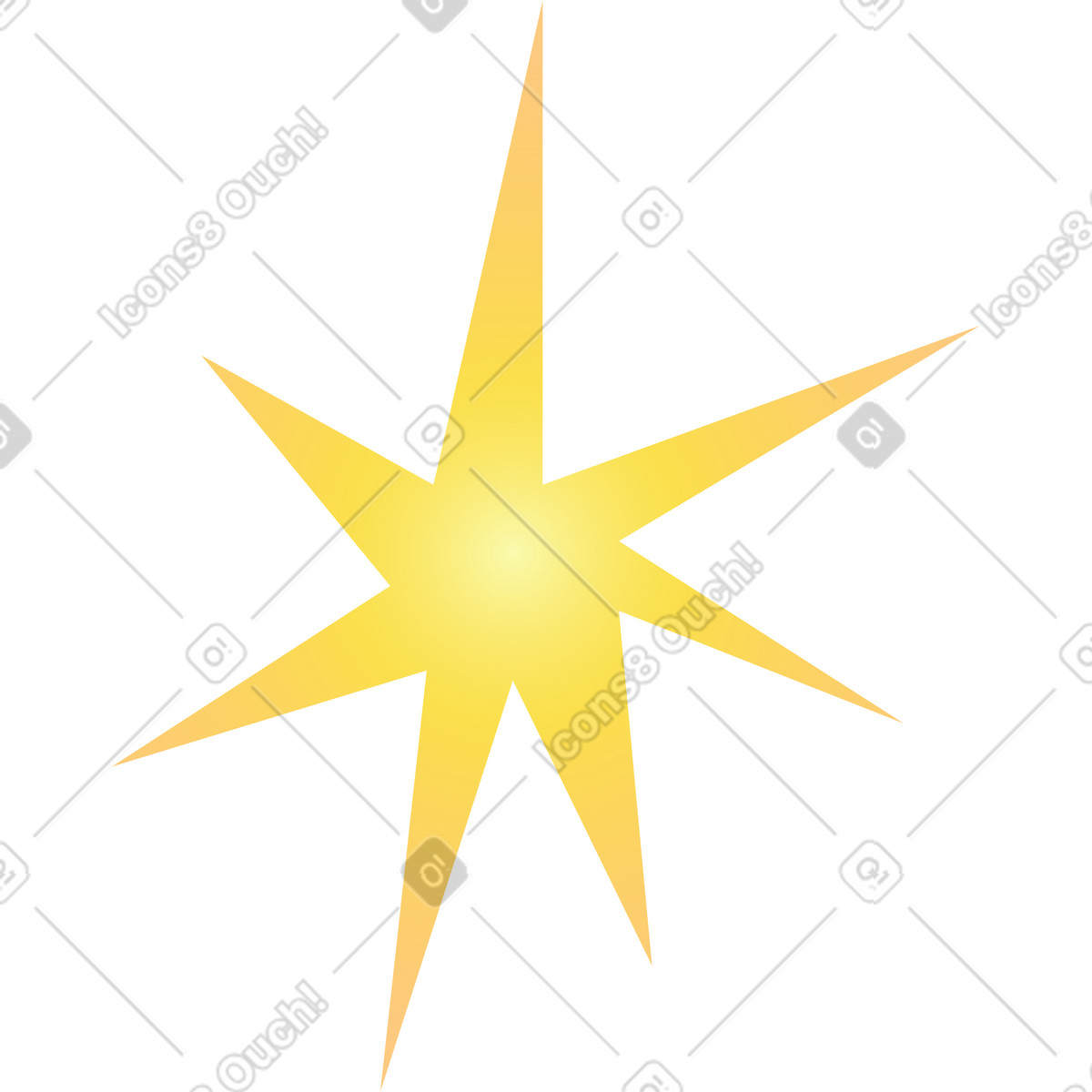 Yellow star illustration in Fizzy style download in PNG, SVG