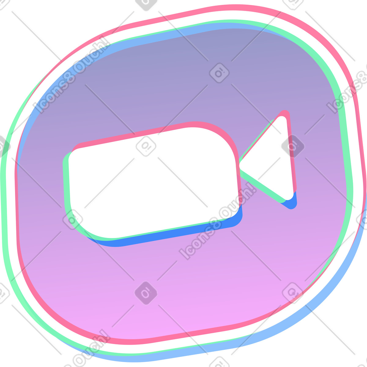 Videokamera-symbol-Illustration im Neon-Stil als Download in PNG, SVG