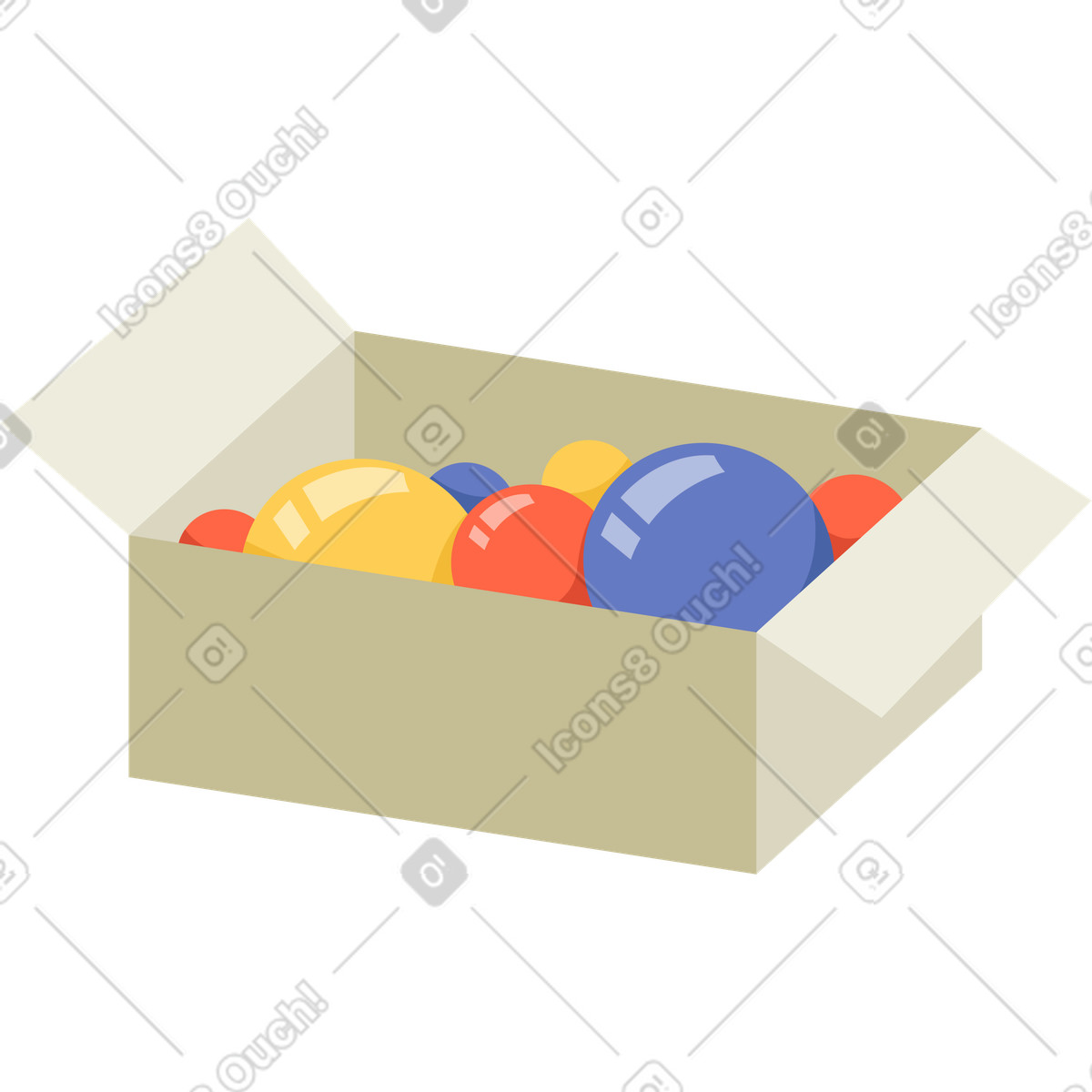 Weihnachtsschmuck box-Illustration im Social-Stil als Download in PNG, SVG