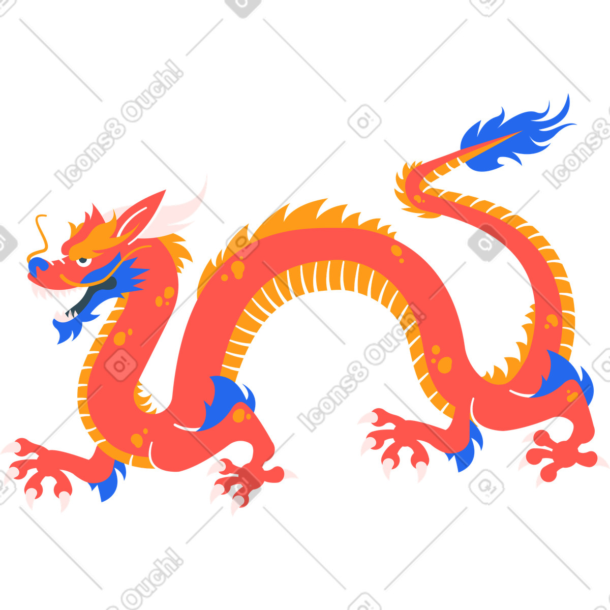 下载 Kingdom 风格的 中国龙 插画，支持 PNG、SVG 格式