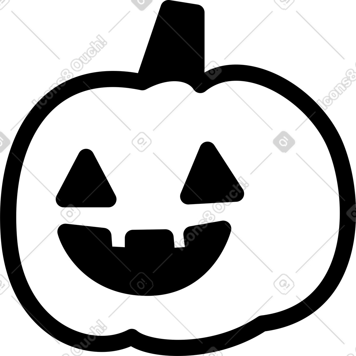 Ilustración Pumpkin jack o lantern face with triangular eyes and smile en estilo Notion Line Art a descargar en PNG y SVG