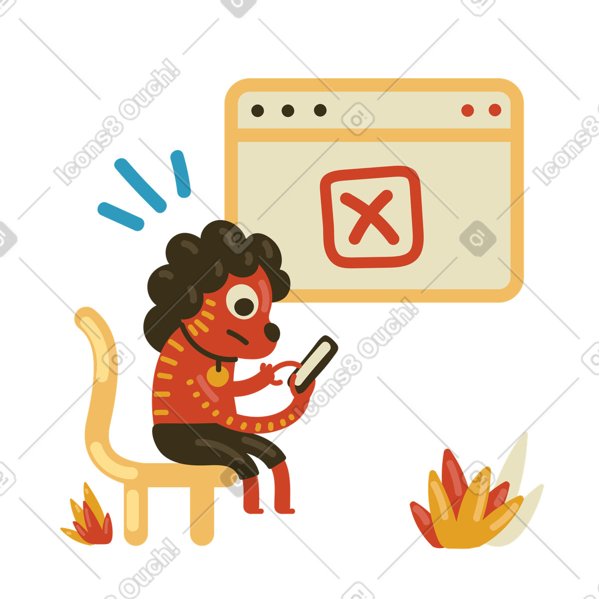 Schlechtes signal-Illustration im Arabica-Stil als Download in PNG, SVG