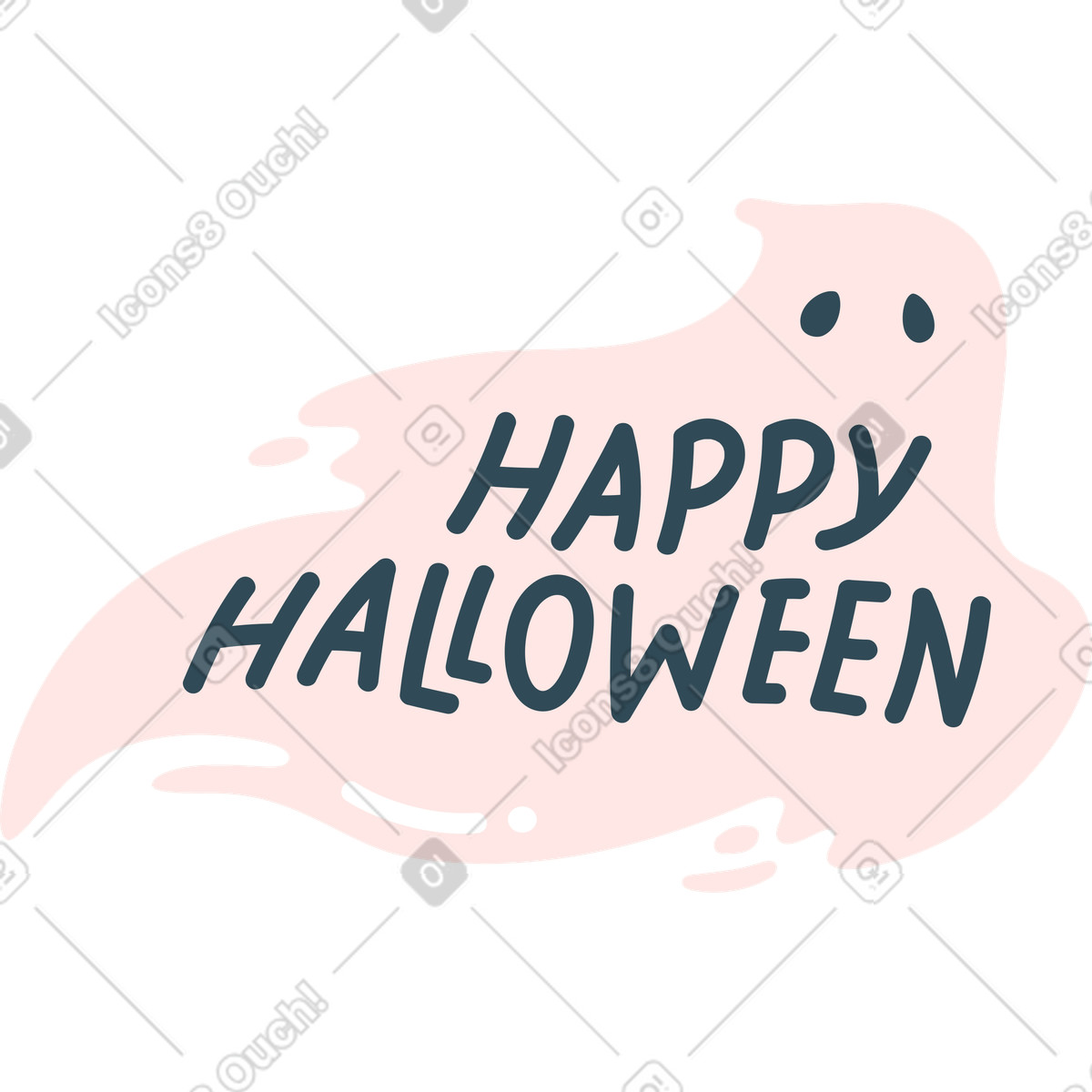 Ilustración Feliz halloween simple en estilo Kingdom a descargar en PNG y SVG