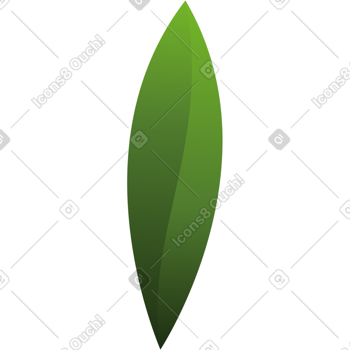 Experimental スタイルの 小さな緑の葉1枚 のイラストをPNG、SVG形式でダウンロード