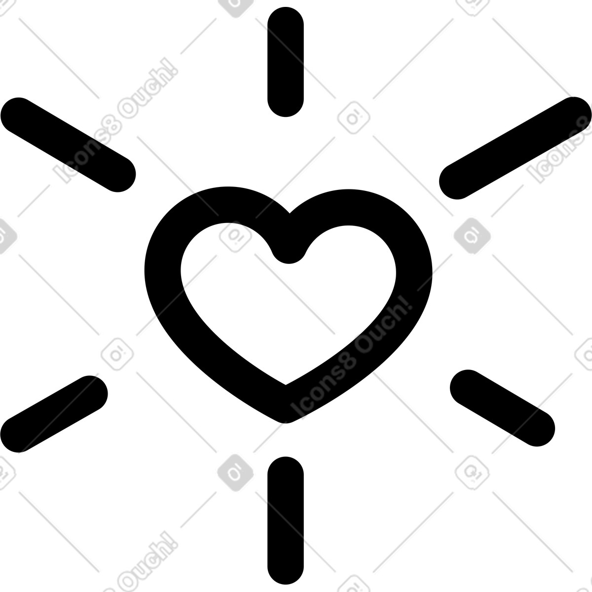 Heart symbol centered minimal shape for love and romance-Illustration im Notion Line Art-Stil als Download in PNG, SVG