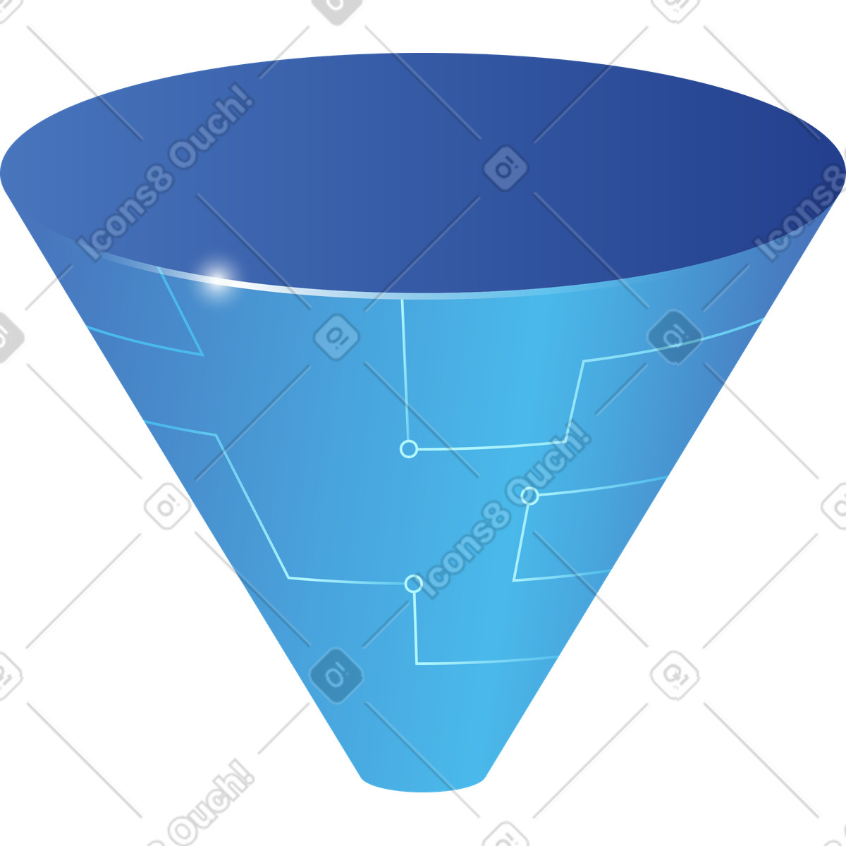 Ilustração de Funil inteligência artificial em no estilo Quantum para baixar em PNG, SVG