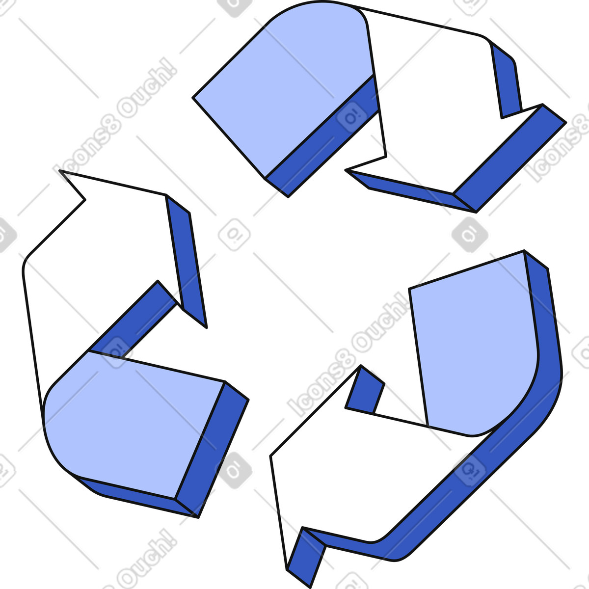 Illustration Recycle icon dans le style Techny à télécharger aux formats PNG, SVG