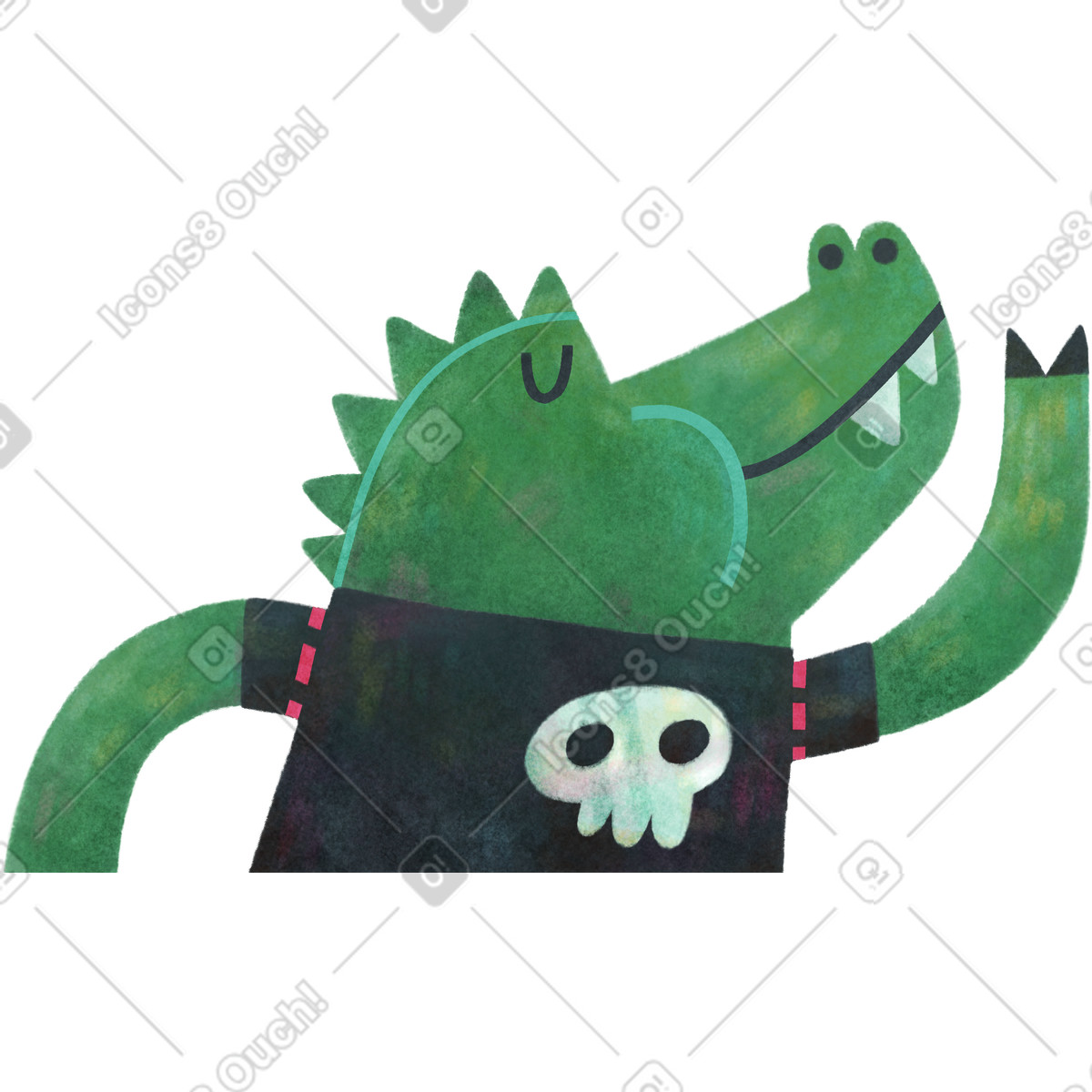 Crocodile illustration in Jungle style download in PNG, SVG