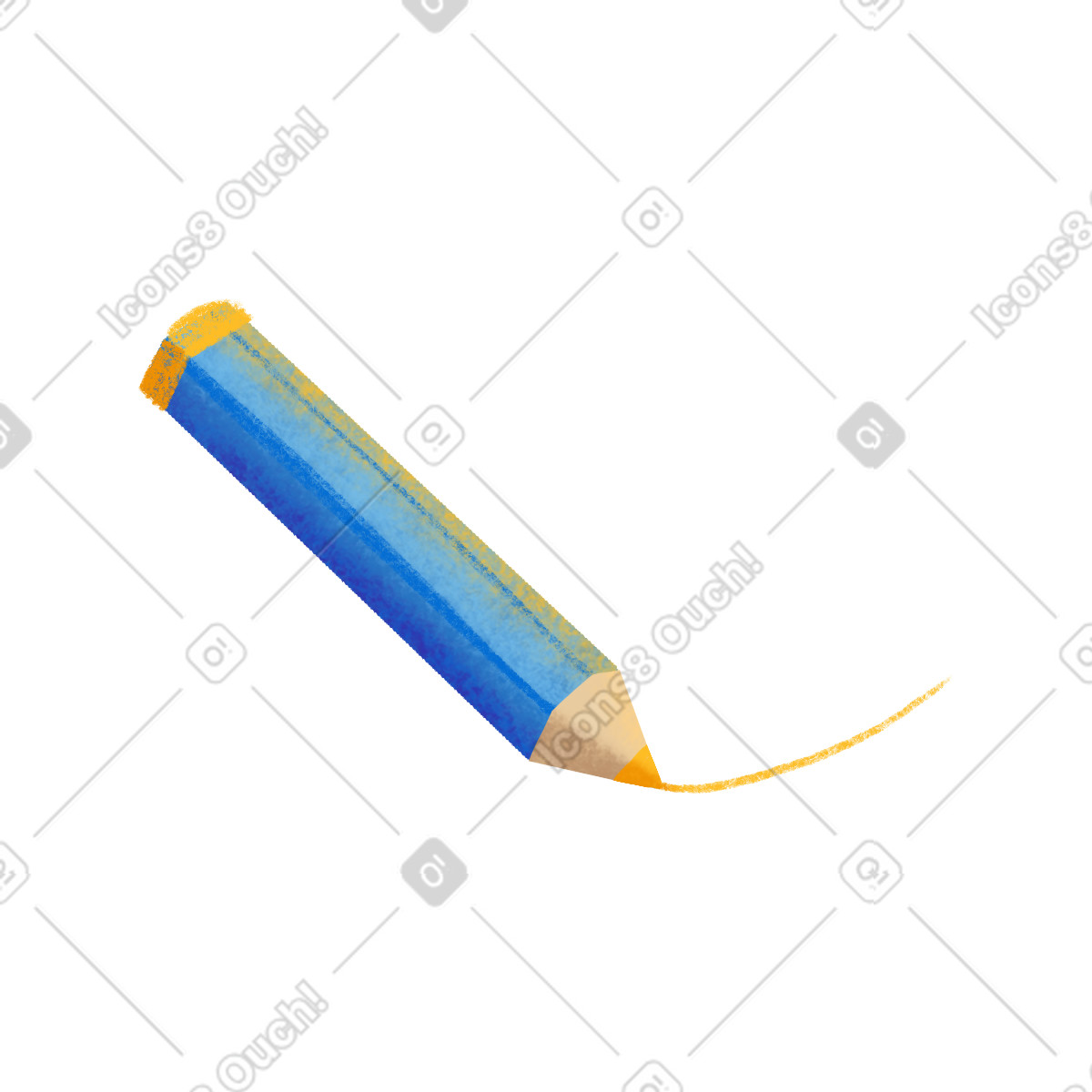 Ilustração de Lápis azul com linha amarela em no estilo Gleam para baixar em PNG, SVG