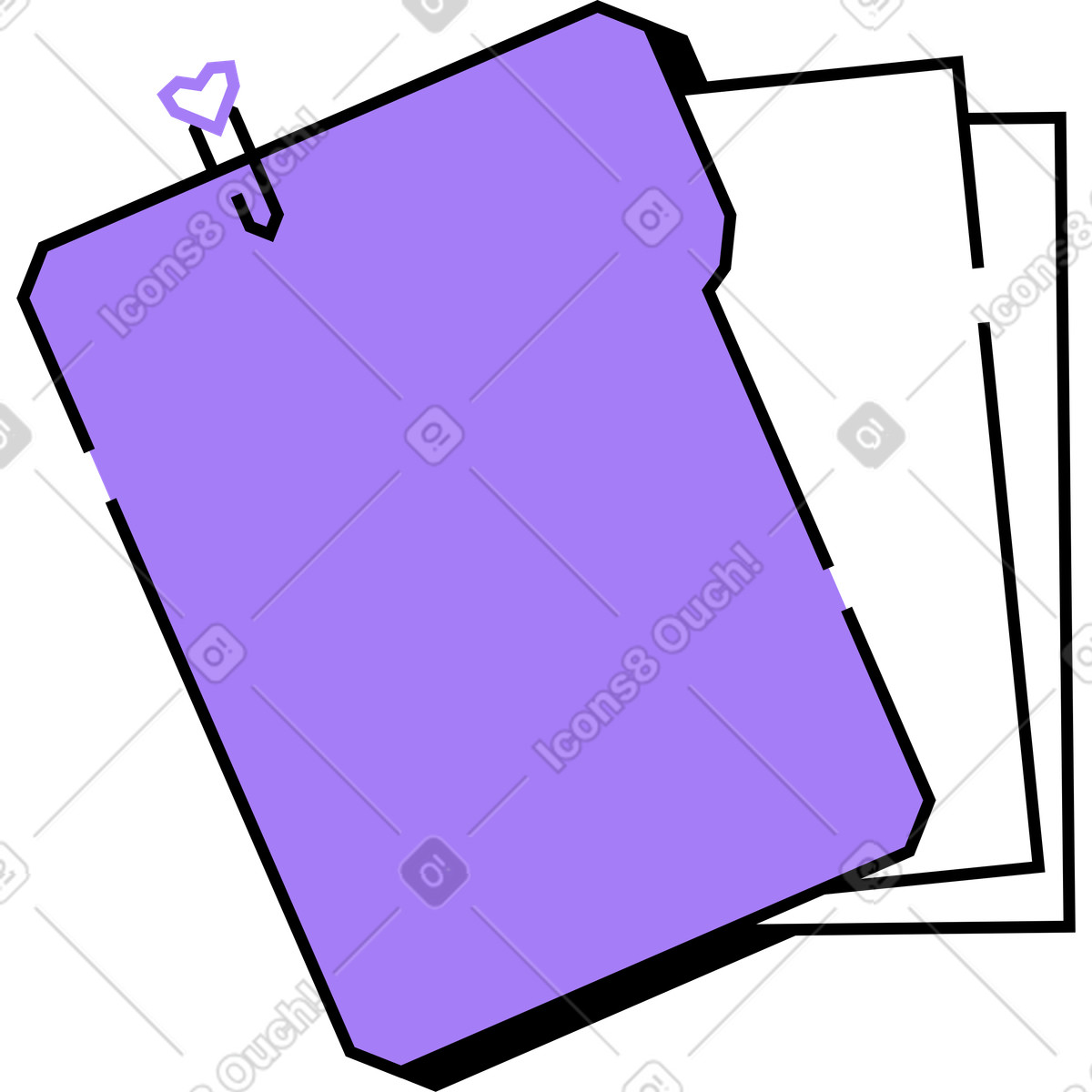 Folder illustration in Amethyst style download in PNG, SVG