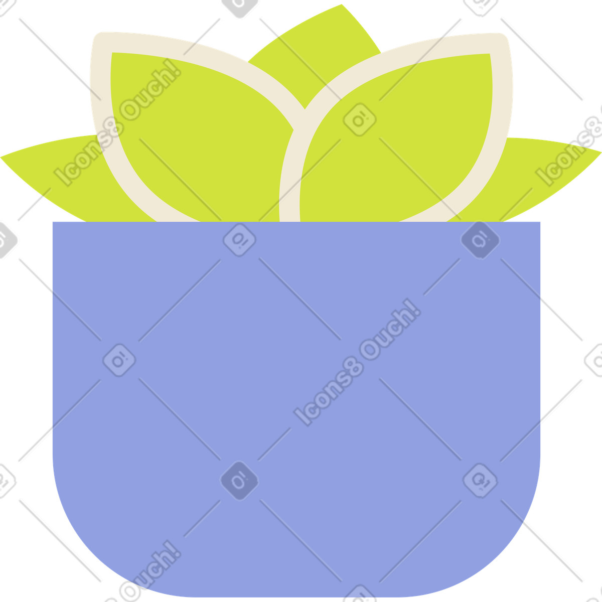 Piccolo cactus in una pentola illustrazione stile Juicy scarica PNG, SVG