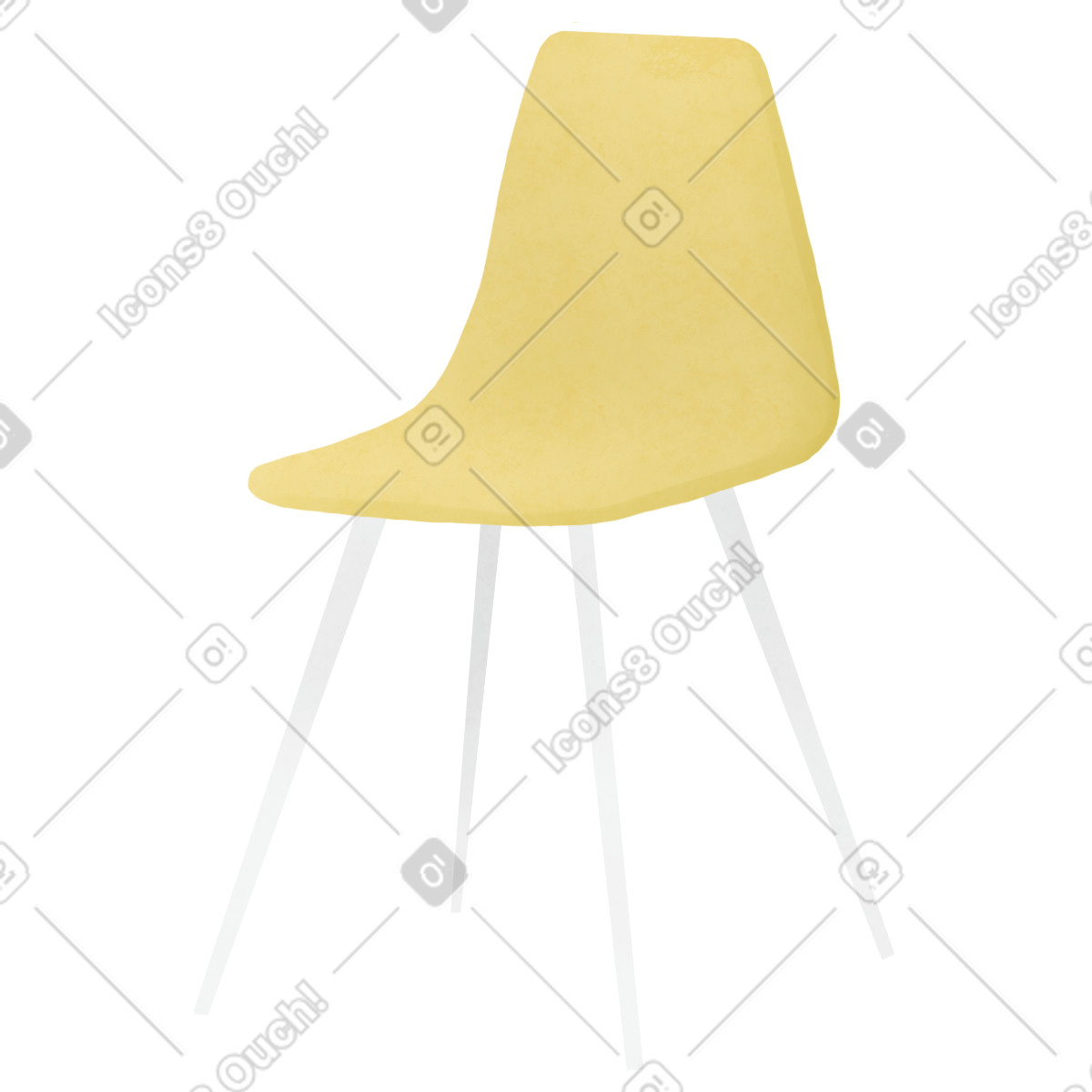 下载 Lifestyle 风格的 黄色椅子 插画，支持 PNG、SVG 格式
