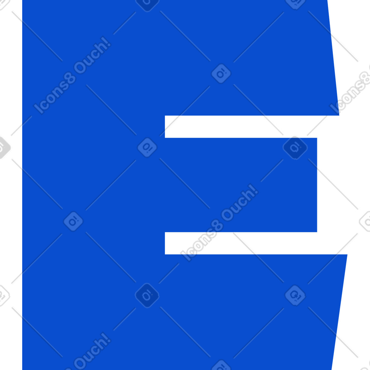 Tiny スタイルの 文字e のイラストをPNG、SVG形式でダウンロード