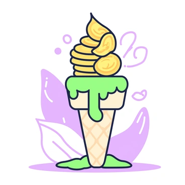 An ice cream cone is placed upright on a smooth surface. The cone is made of a light-colored waffle texture. Atop the cone, there are three scoops resembling riches, composed of gold coins stacked closely together. The coins have various engravings, showcasing their detail. Some of the coins are melting and sliding down the sides of the cone, creating a shiny, reflective puddle at the base. The background features soft, blurred elements to keep focus on the cone and the melting riches.
