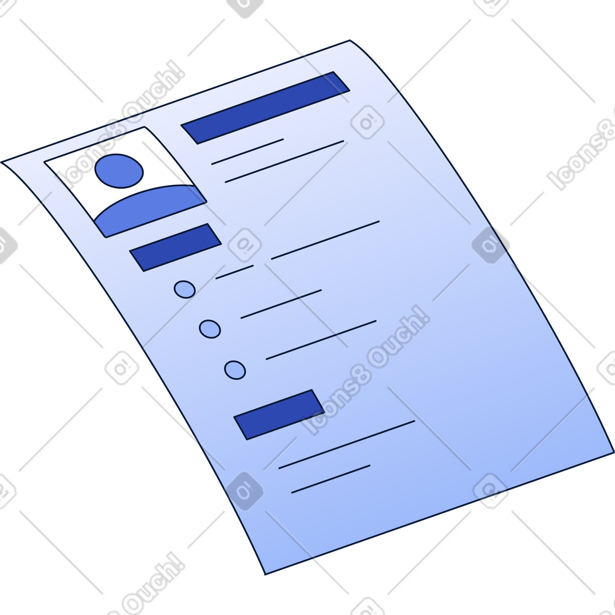 Resume illustration in PNG, SVG