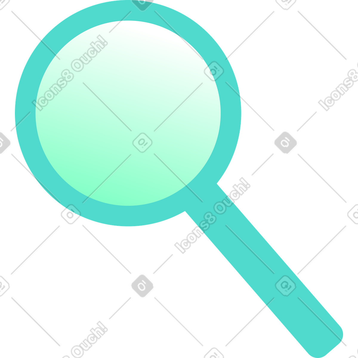 Magnifying glass illustration in Bright style download in PNG, SVG