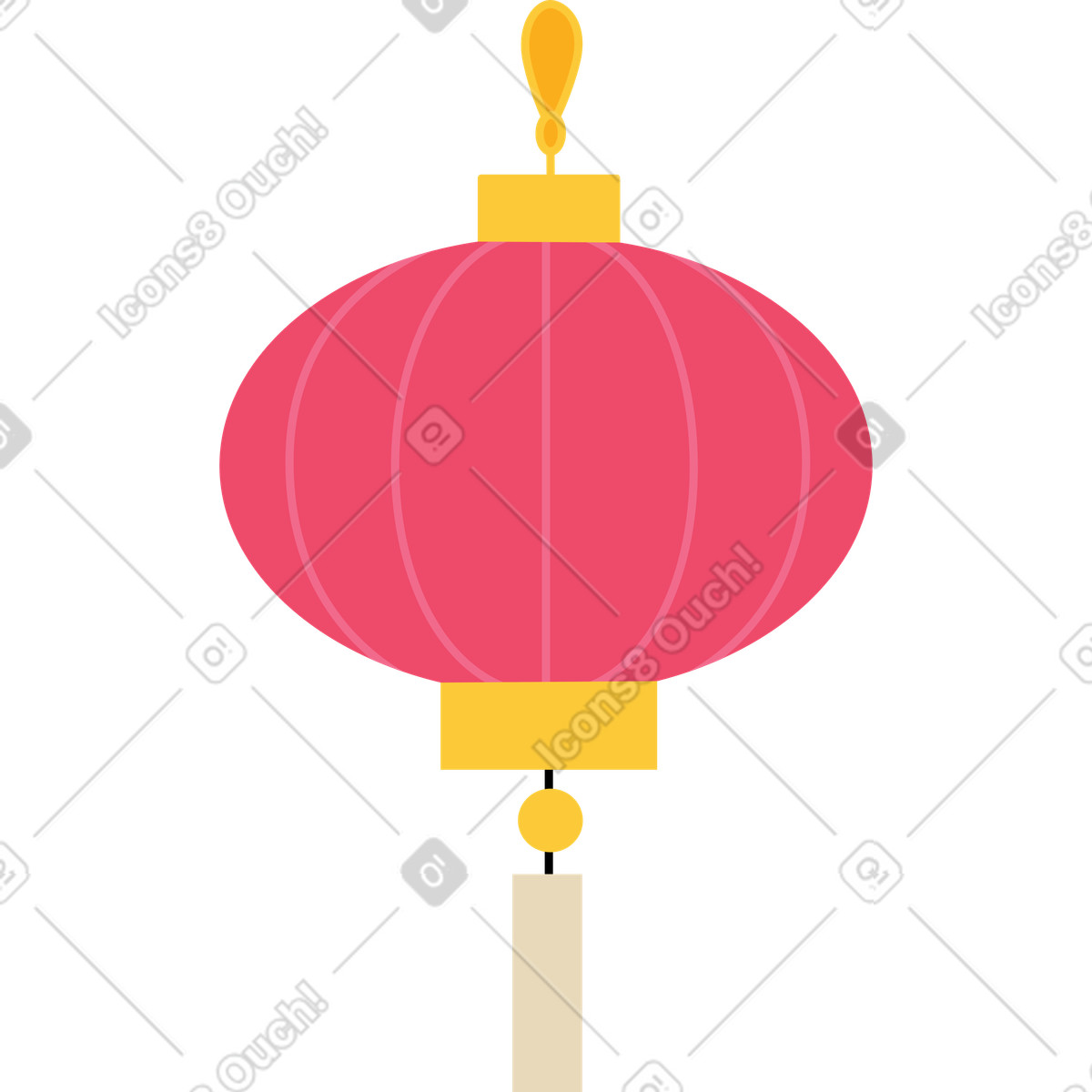 Lanterna cinese rosa illustrazione in stile Juicy scarica in PNG, SVG