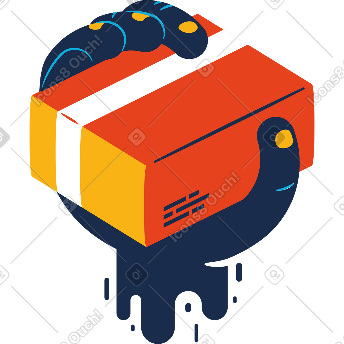 Mano con scatola illustrazione in stile Flame scarica in PNG, SVG