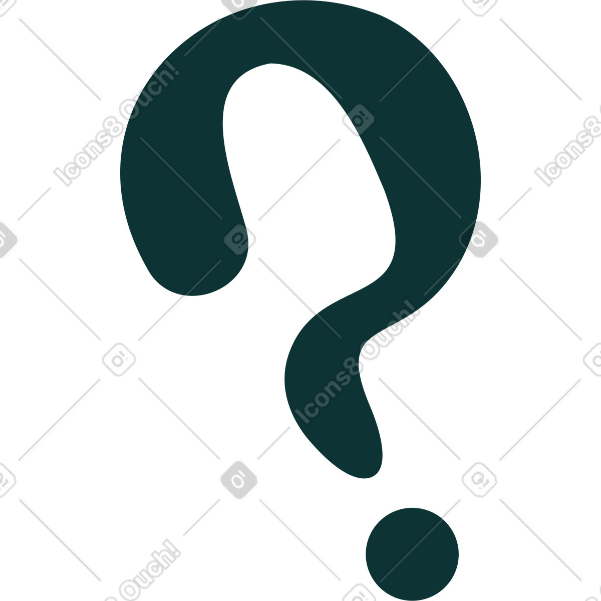 Black question mark illustration in Florid style download in PNG, SVG