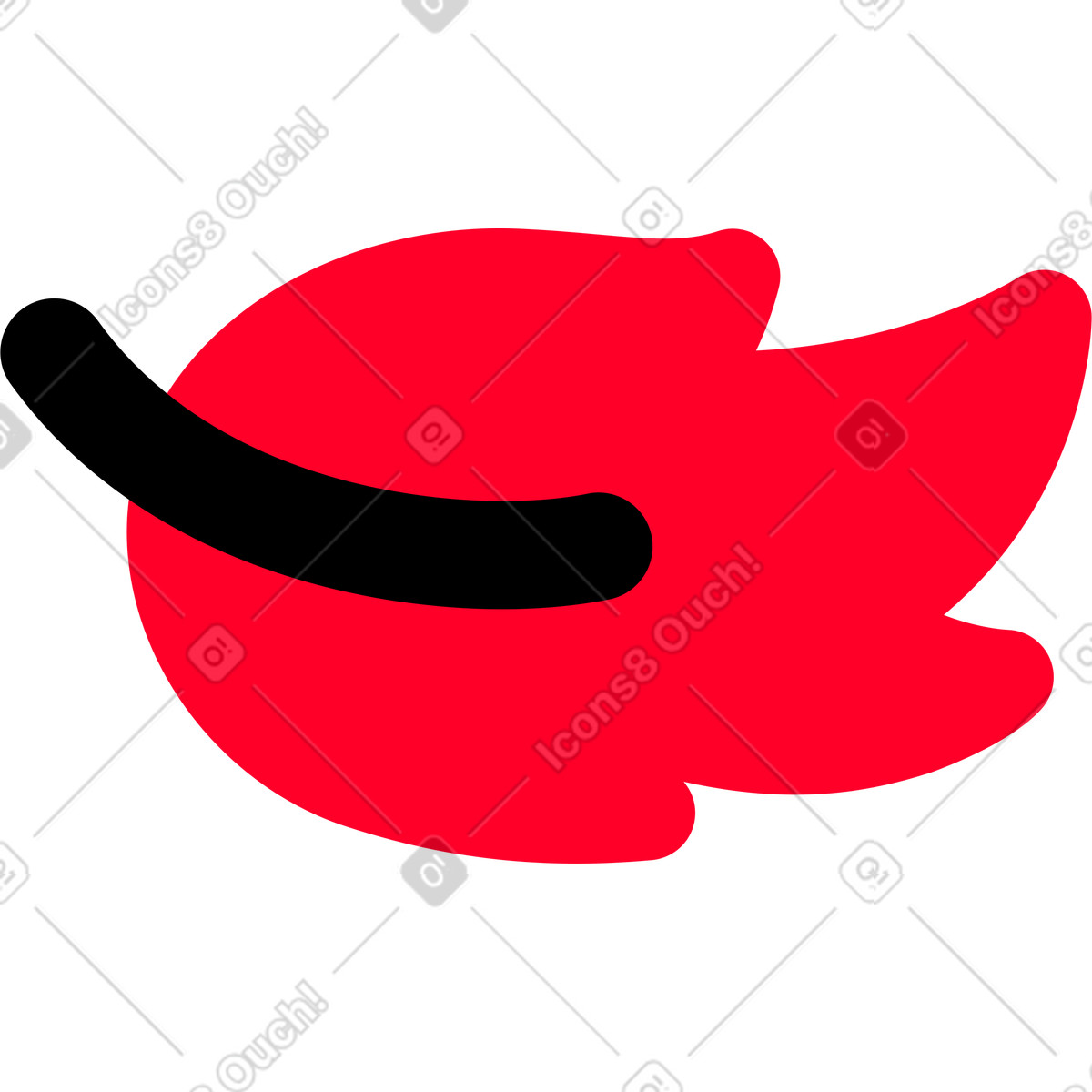 Leaf from a tree illustration in Transistor style download in PNG, SVG