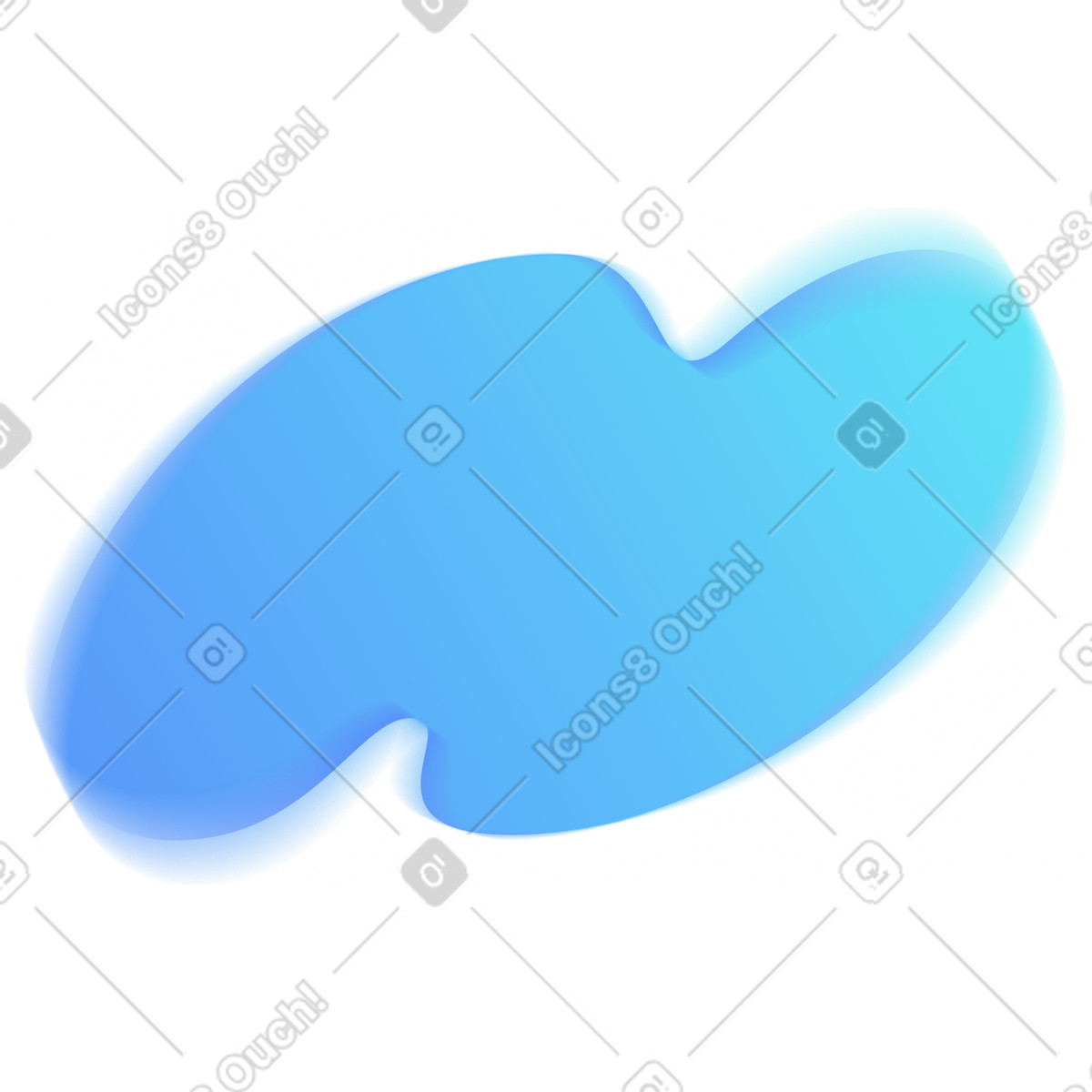 Blue abstract figure illustration in Typography style download in PNG, SVG