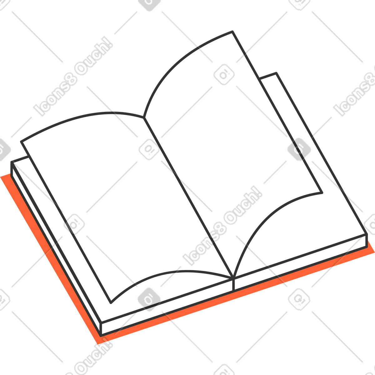 Buch-Illustration im Crayon-Stil als Download in PNG, SVG