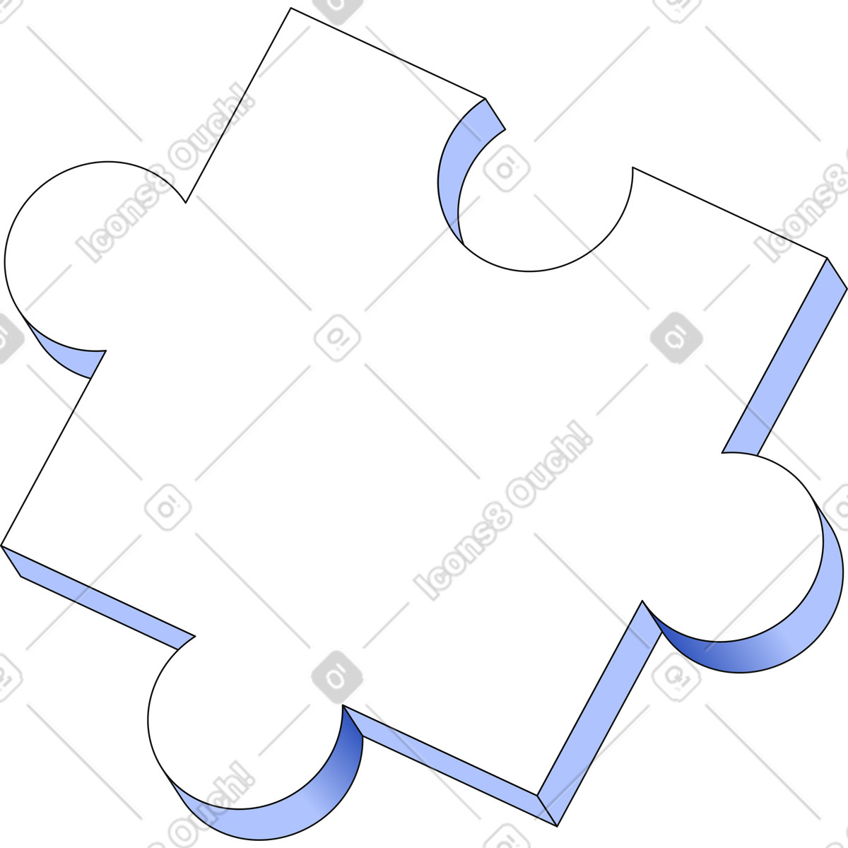 Puzzle piece illustration in PNG, SVG