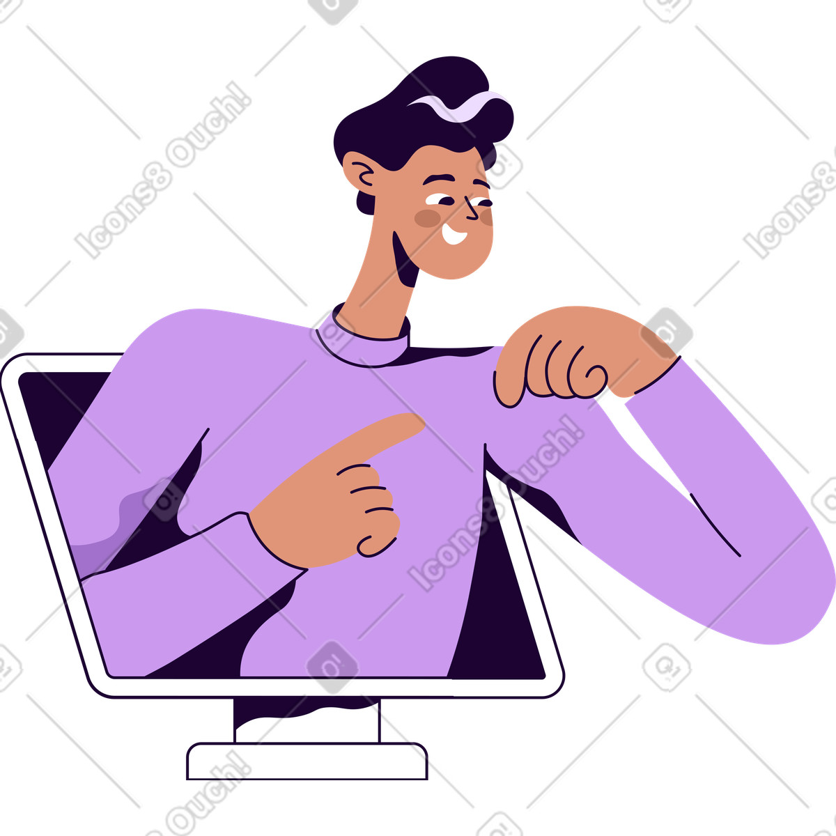 Typ vom monitor-Illustration im Martina-Stil als Download in PNG, SVG