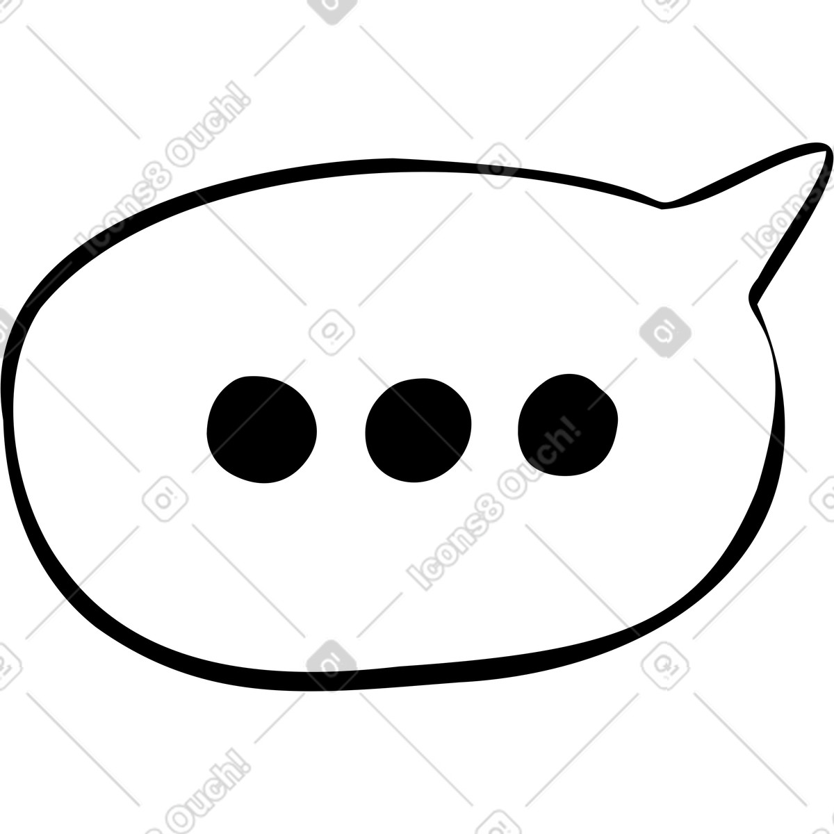 Illustration Bulle avec trois points dans le style Journal à télécharger aux formats PNG, SVG