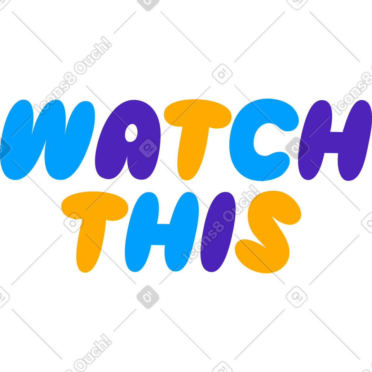 Adesivo con scritte guarda questo testo multicolore gonfio illustrazione in stile Lettering scarica in PNG, SVG