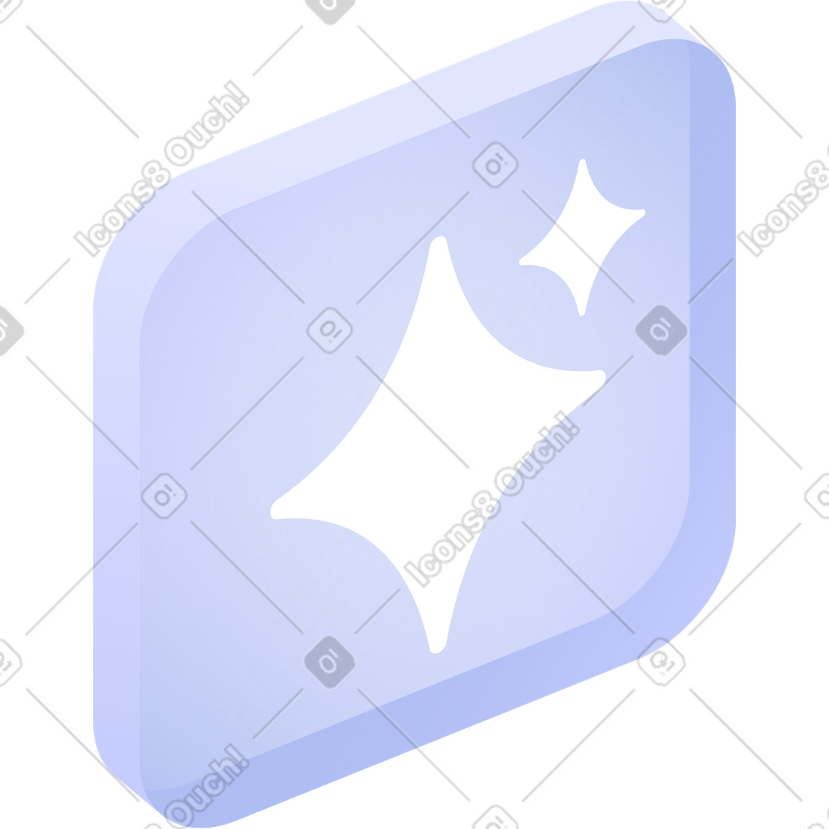 Translucent square with stars illustration in Quantum style download in PNG, SVG