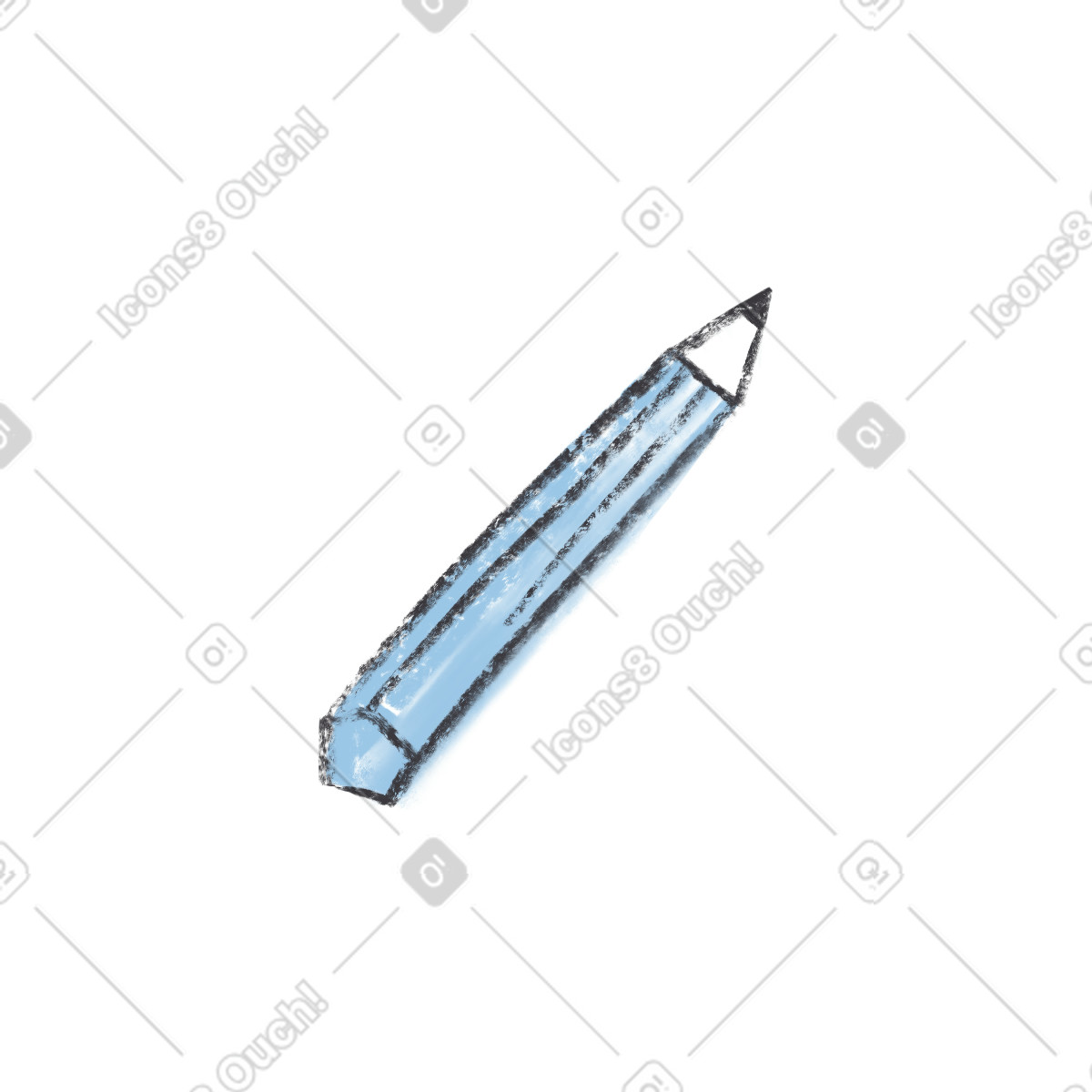 Ilustración Blue pencil en estilo Chalky a descargar en PNG y SVG