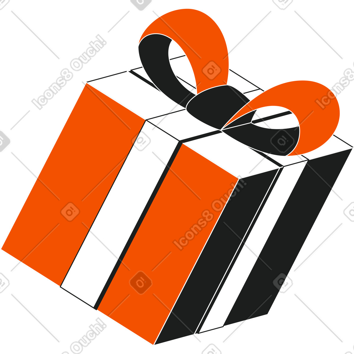 Pacco regalo illustrazione in stile Strict scarica in PNG, SVG