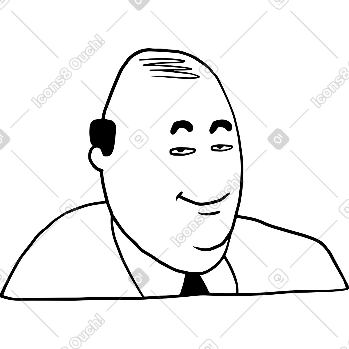 Ilustração de Personagem doodle com uma cara sorridente em no estilo Dudes para baixar em PNG, SVG