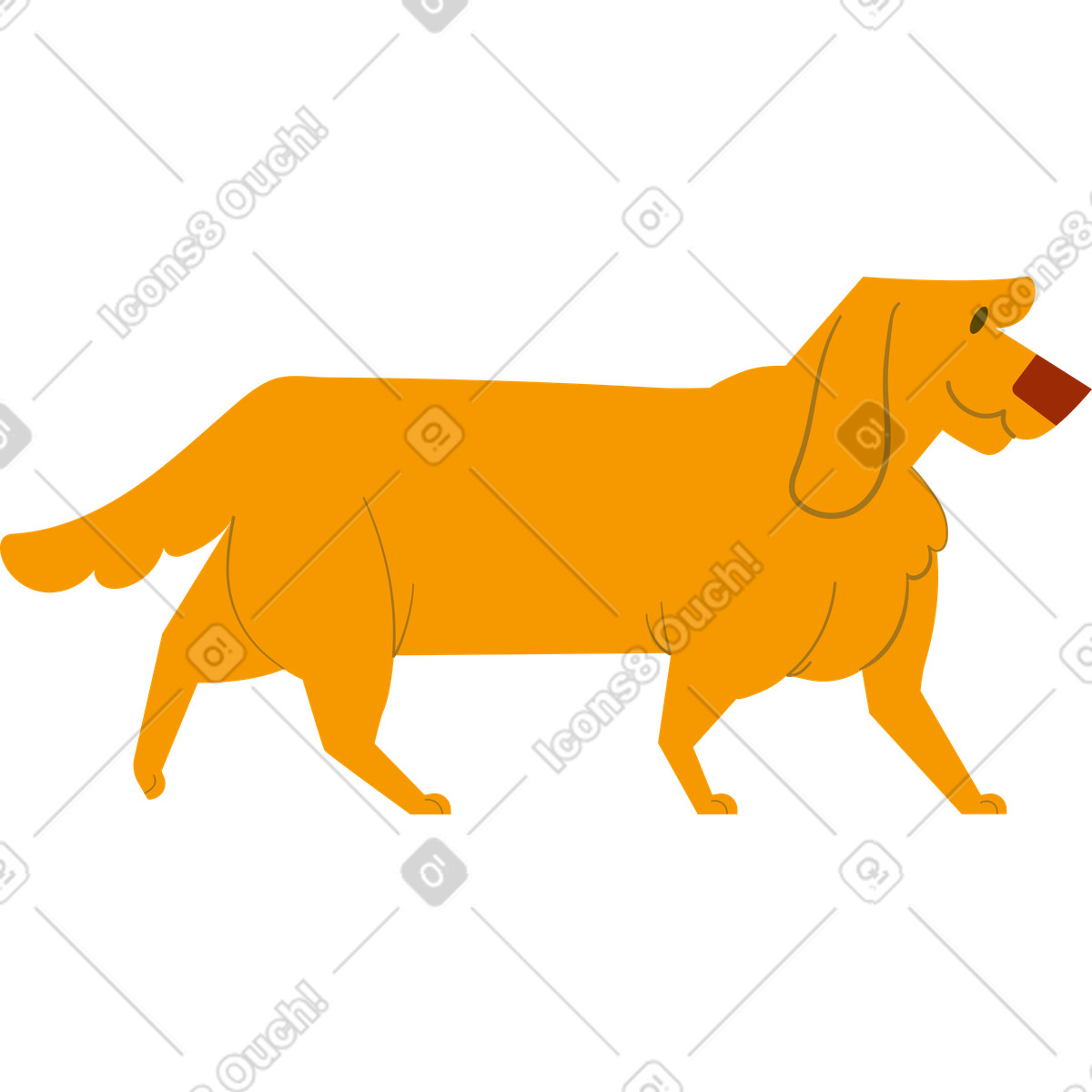 下载 Woof 风格的 拉布拉多犬 插画，支持 PNG、SVG 格式