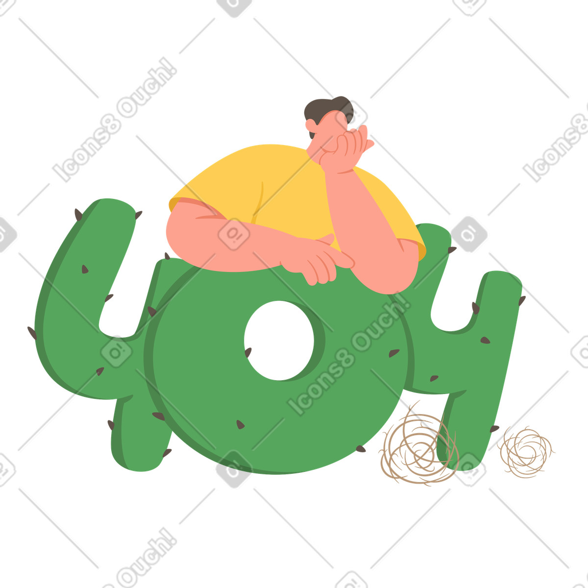 Illustration Erreur 404 avec tumbleweed et man dans le style Social à télécharger aux formats PNG, SVG