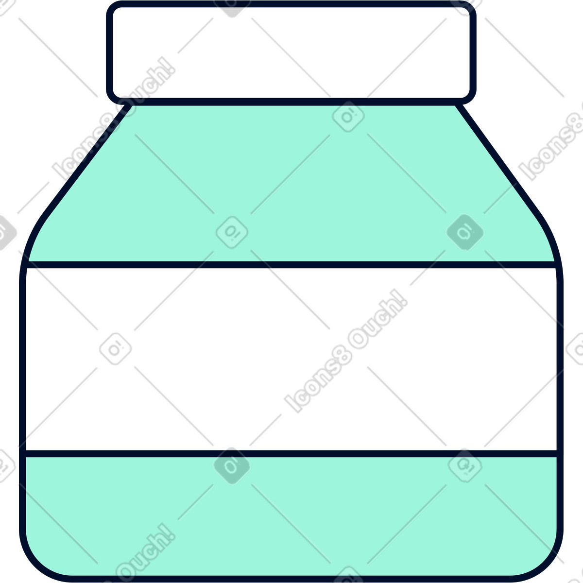 Illustration Flacon de pilules vitamines dans le style Teal à télécharger aux formats PNG, SVG