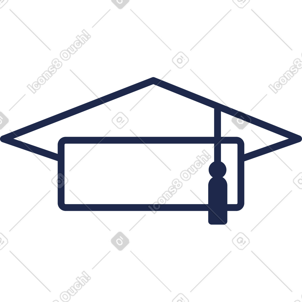 Ilustración Gorro de graduación en estilo Outline a descargar en PNG y SVG